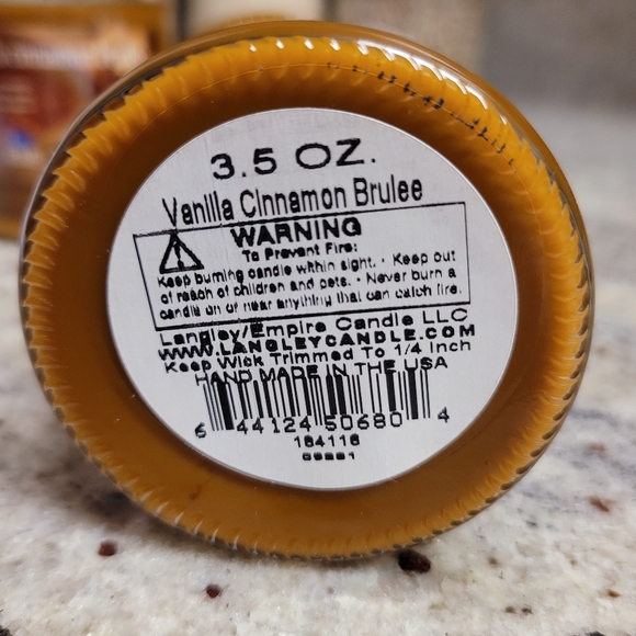 3/$5 Candles Vanilla Cinnamon 3.5oz Glass Covered Jar NEW - Picture 5 of 11